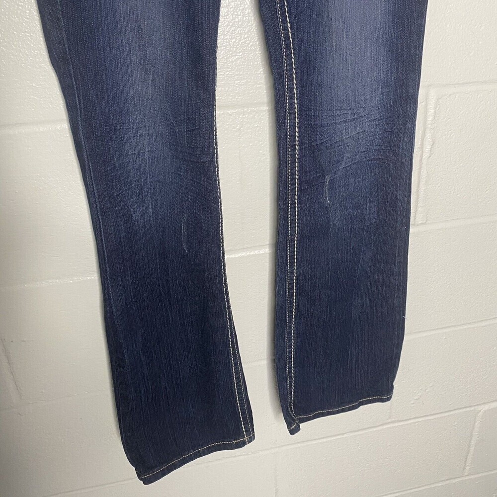 Twenty One Black Skinny Boot Jean Women 7/8 Medium Wash Blue Denim distressed - Picture 6 of 15
